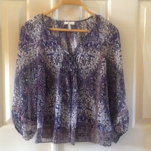 Joie Silk Peasant Top